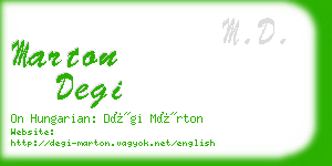 marton degi business card